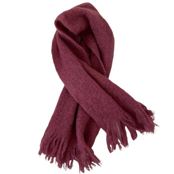 Vintage Mauve Mohair Wool Wrap Cottagecore Maiden by the Sea Shawl Boho Scarf - Picture 1 of 6